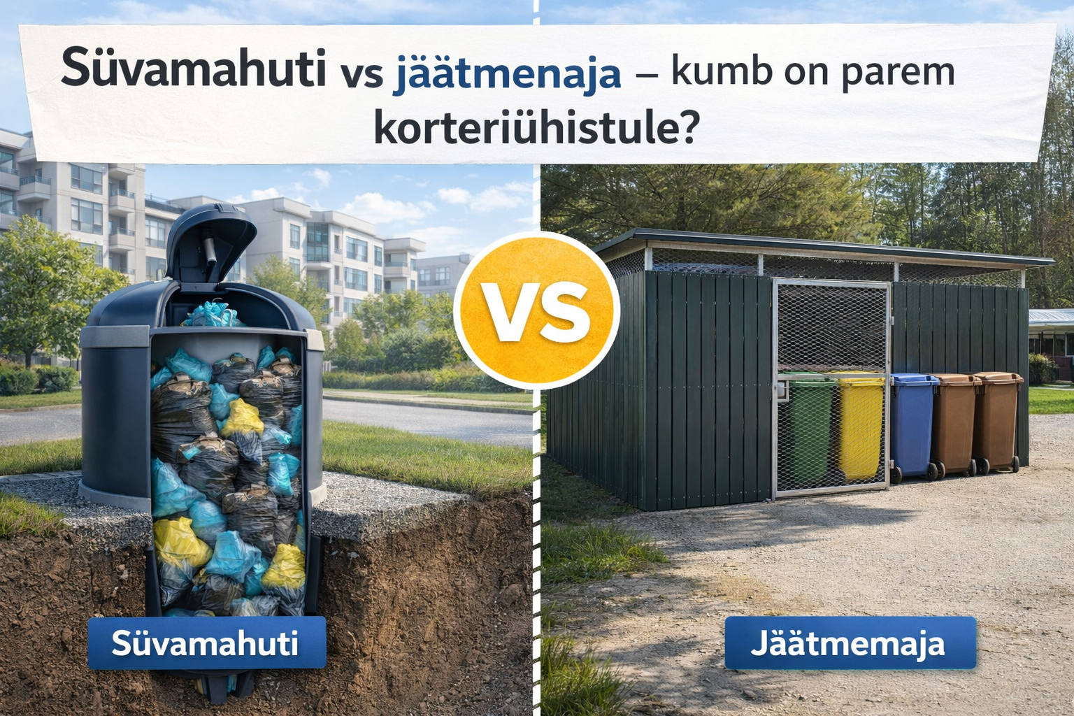 Süvamahuti vs jäätmemaja – kumb on parem korteriühistule 2026?
